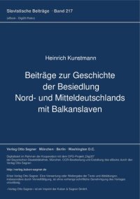 cover of the book Beiträge zur Geschichte der Besiedlung Nord- und Mitteldeutschlands mit Balkanslaven