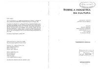 cover of the book Sobre a indústria da cultura