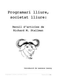 cover of the book Programari lliure, societat lliure: Recull d’articles de Richard M. Stallman