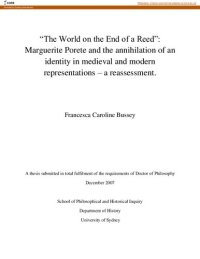 cover of the book “The World on the End of a Reed”: Marguerite Porete and the annihilation of an identity in medieval and modern representations – a reassessment