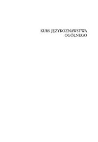 cover of the book Kurs językoznawstwa ogólnego