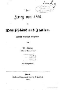 cover of the book Der Krieg von 1866 in Deutschland und Italien, politisch und militärisch beschrieben