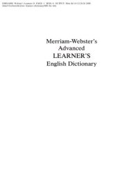 cover of the book Merriam-Webster's Advanced Learner's English Dictionary