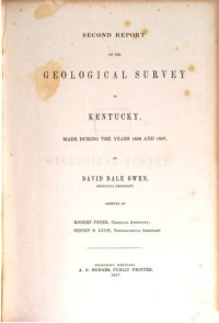 cover of the book Second Report of the Geological Survey in Kentucky made during the years 1856 and 1857