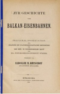 cover of the book Zur Geschichte der Balkan-Eisenbahnen