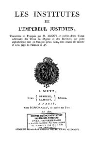 cover of the book Les Institutes de l’empereur Justinien