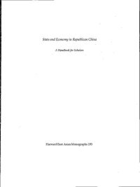 cover of the book State and Economy in Republican China: A Handbook for Scholars, Volume 1