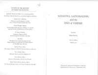 cover of the book Missions, Nationalism, and the End of Empire