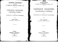 cover of the book Lexique Soqotri with missing pages