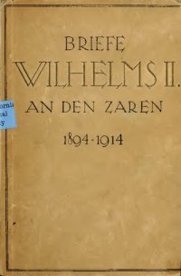 cover of the book Briefe Wilhelms II. an den Zaren 1894-1914