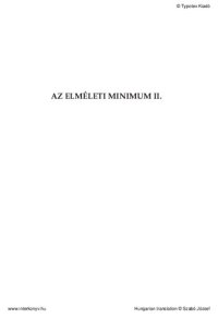 cover of the book Az elméleti minimum II.