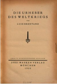 cover of the book Die Urheber des Weltkriegs