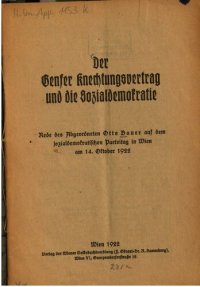 cover of the book Der Genfer Knechtungsvertrag und die Sozialdemokratie