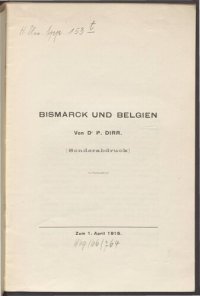 cover of the book Bismarck und Belgien