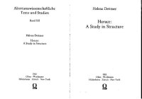 cover of the book Horace: A Study in Structure