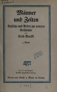 cover of the book Männer und Zeiten: Aufsätze und Reden zur neueren Geschichte