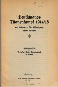 cover of the book Deutschlands Titanenkampf 1914'15 mit besonderer Berücksichtigung seiner Ursachen