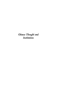 cover of the book Chinese Thought and Institutions