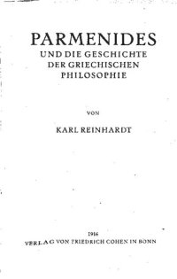 cover of the book Parmenides und die Geschichte der griechischen Philosophie