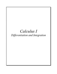 cover of the book Calculus I: Differentiation and Integration