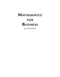 cover of the book Mathematics for Business