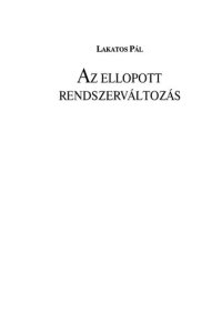 cover of the book Az ellopott rendszerváltozás