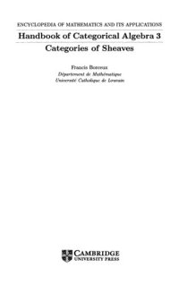 cover of the book Handbook of Categorical Algebra 3 Categories of Sheaves