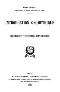 cover of the book Introduction géométrique. Quelques théories physiques