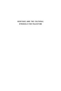 cover of the book Heritage and the Cultural Struggle for Palestine