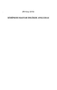 cover of the book Középkori magyar emlékek Angliában