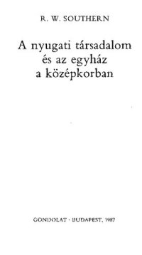 cover of the book A nyugati társadalom és az egyház a középkorban