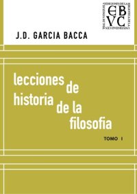 cover of the book Lecciones de historia de la filosofía. Tomo I