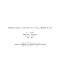 cover of the book Notes on Locally Convex Topological Vector Spaces