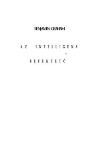 cover of the book Az intelligens befektető