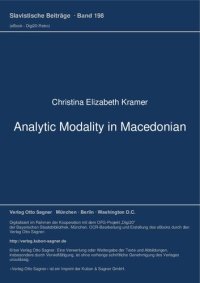 cover of the book Analytic Modality in Macedonian