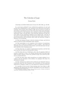 cover of the book The Calculus of Logic