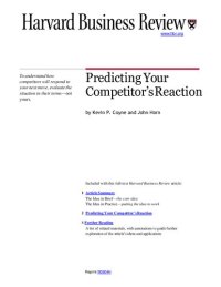 cover of the book Predicting Your Competitor's Reaction