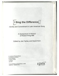 cover of the book I Sing the Difference: Identity and Commitment in Latin American Song