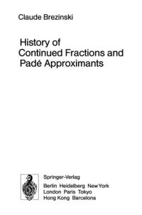 cover of the book History of Continued Fractions and Padé Approximants