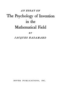 cover of the book The Psychology of Invention in the Mathematical Field