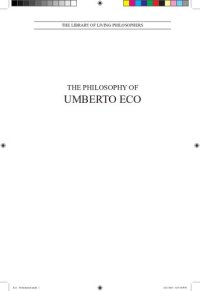 cover of the book The Philosophy of Umberto Eco (Library of Living Philosophers)