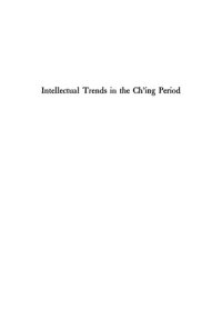 cover of the book Intellectual Trends in the Ch'ing Period