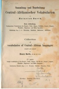 cover of the book Umfassendere Vokabularien der Kanuri-, Tenda-, Hausa-, Fulfulde-, Sonyai-, Logone-, Wandala-, Bagrimma- und Maba-Sprachen / Collection of vocabularies of Central-African languages