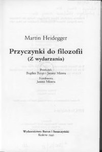 cover of the book Przyczynki do filozofii (Z wydarzania)