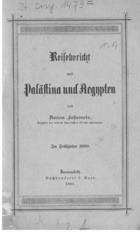 cover of the book Reisebericht aus Palästina und Ägypten; im Frühjahre 1880