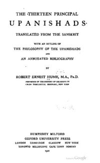 cover of the book The Thirteen Principal Upanishads, with an Outline of the Philosophy of the Upanishads