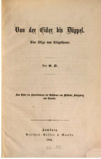 cover of the book Von der Eider bis Düppel: Eine Skizze vom Kriegstheater