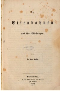 cover of the book Die Eisenbahnen und ihre Wirkung