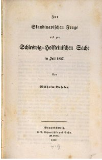 cover of the book Zur skandinavischen Frage und zur schleswig-holsteinischen Sache im Juli 1857