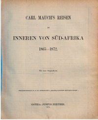 cover of the book Carl Mauchs Reisen im Inneren von Süd-Afrika 1865-1872